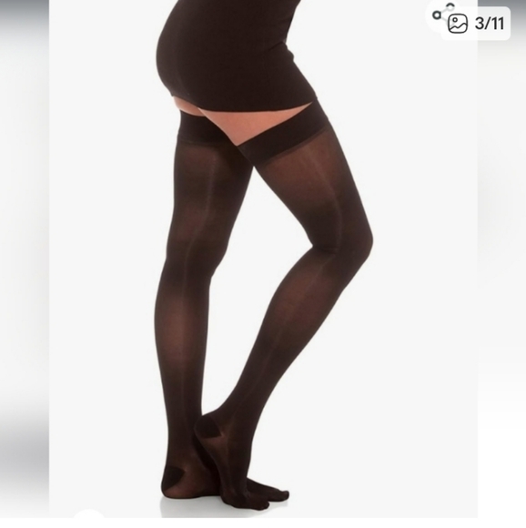 Women's light compression thigh highs,Sigvaris 841 soft opaque,black,sz ML,,New - Picture 3 of 11